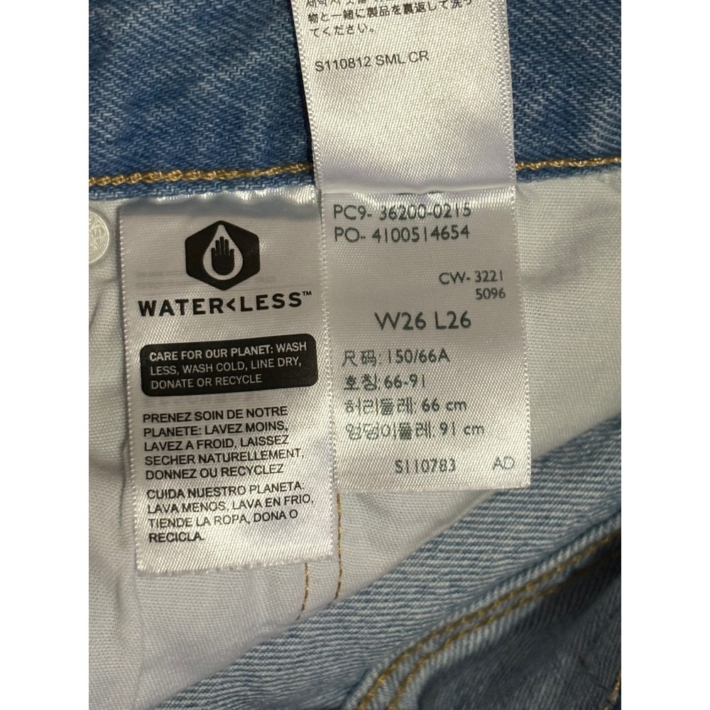 Levi's Jeans Women 26 Light Blue 501 Original Cropped Distressed Straight Leg - Picture 8 of 8